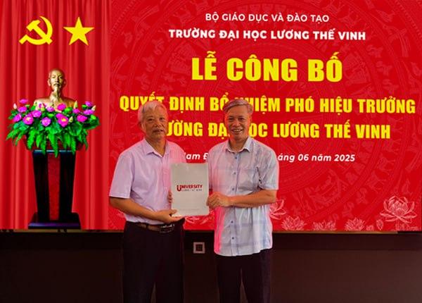 Trường Đại học Lương Thế Vinh công bố và trao Quyết định bổ nhiệm Phó Hiệu trưởng phụ trách Đào tạo