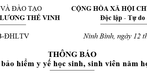 Thông báo Tham gia bảo hiểm y tế học sinh, sinh viên năm học 2025-2026
